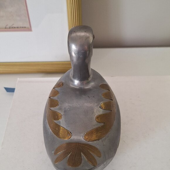 Vintage Pewter Brass Duck Trinket Box - bird Figurine - Picture 7 of 8